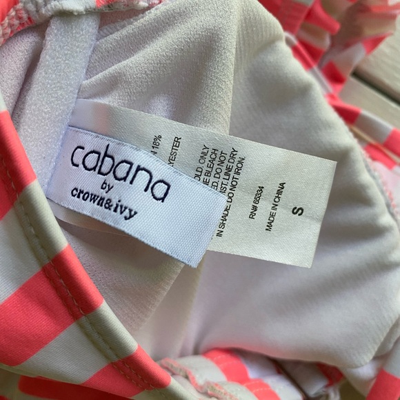 Pink and white striped two-piece Cabana swimsuit - Picture 6 of 8